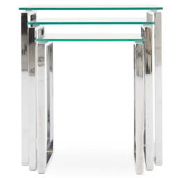 Paloma Nest of Tables - Nest of Tables Clear Glass/Chrome - thumbnail 3