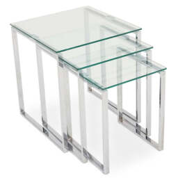 Paloma Nest of Tables - Nest of Tables Clear Glass/Chrome - thumbnail 4