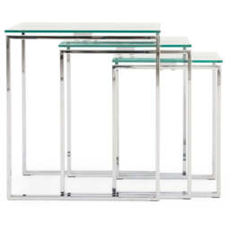 Paloma Nest of Tables - Nest of Tables Clear Glass/Chrome - thumbnail 2
