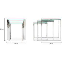 Paloma Nest of Tables - Nest of Tables Clear Glass/Chrome - thumbnail 7