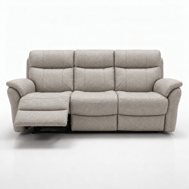 Cava 3 Seater Power Recliner - 3 Seater Sofa 2 Power Recliners Fabric - Power Recliner with USB - FAB-NTS - 17 TERRACOTTA
