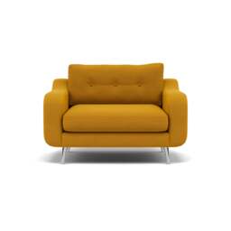 Phoebe Loveseat - Snuggler Chair Grade B - Plush Velvet Turmeric / Chrome