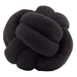 SALE Boucle Knot Fleece Cushion Black - thumbnail 3