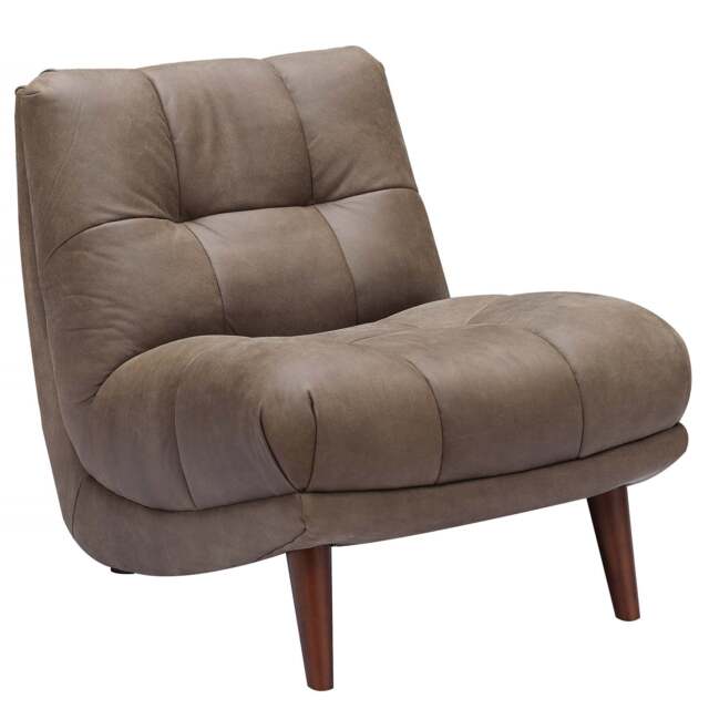 Lola Accent Chair - Accent Chair Voyager Leather - Feet: 190mm Grey Oak / VOYAGER Y-1787 Rosewood - image 1