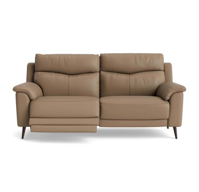 Revel Small 3 Seater Recliner Sofa - 2.5 Seater Sofa with 2 Power Recliners (Compact) Cat 20S - Power Recliner with USB - NWS-513E PINE BARK - image 1