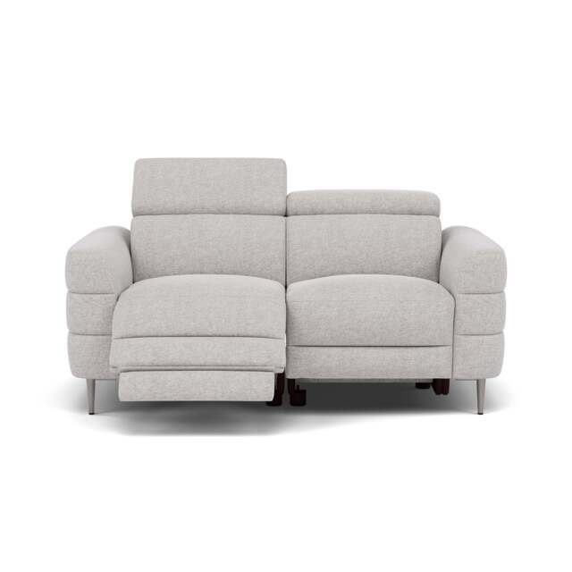 Hoy 2 Seater Recliner Sofa - 2 Str W/ 2 Power Recliner W/ 2 Power Headrest Fabric - Power with Power Headrest & USB - KB-1280-UK Darwin Silver - image 1
