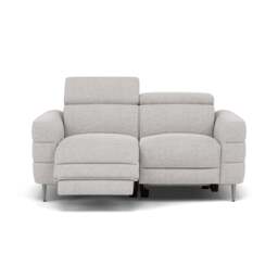 Hoy 2 Seater Recliner Sofa - 2 Str W/ 2 Power Recliner W/ 2 Power Headrest Fabric - Power with Power Headrest & USB - KB-1280-UK Darwin Silver