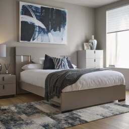 Venus Bedframe - 150cm Bedframe with LED Flannel Grey Matt - King - thumbnail 1