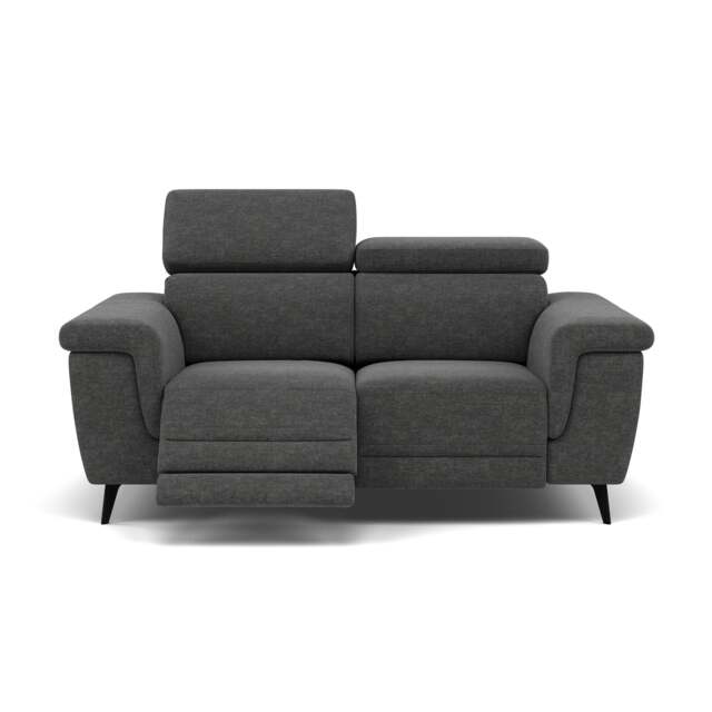 Sparta 2 Seater Recliner Sofa - 2 Str W/ 2 Power Recliner W/ 2 Power Headrest Fabric - Power with Power Headrest & USB - KB-1281-UK Darwin Charcoal - image 1