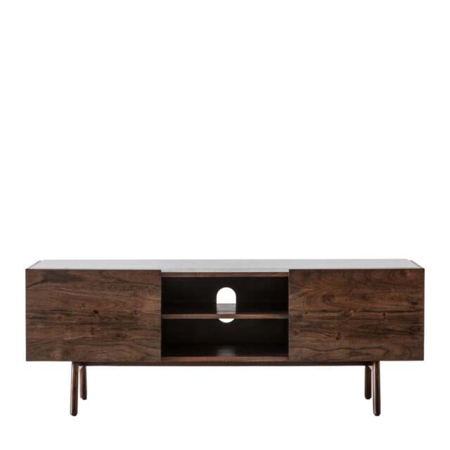 Barcelona Media Cabinet - Media Cabinet Dark Wood / Marble - image 1