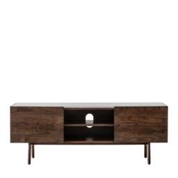 Barcelona Media Cabinet - Media Cabinet Dark Wood / Marble - thumbnail 1