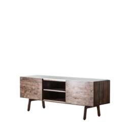 Barcelona Media Cabinet - Media Cabinet Dark Wood / Marble - thumbnail 4