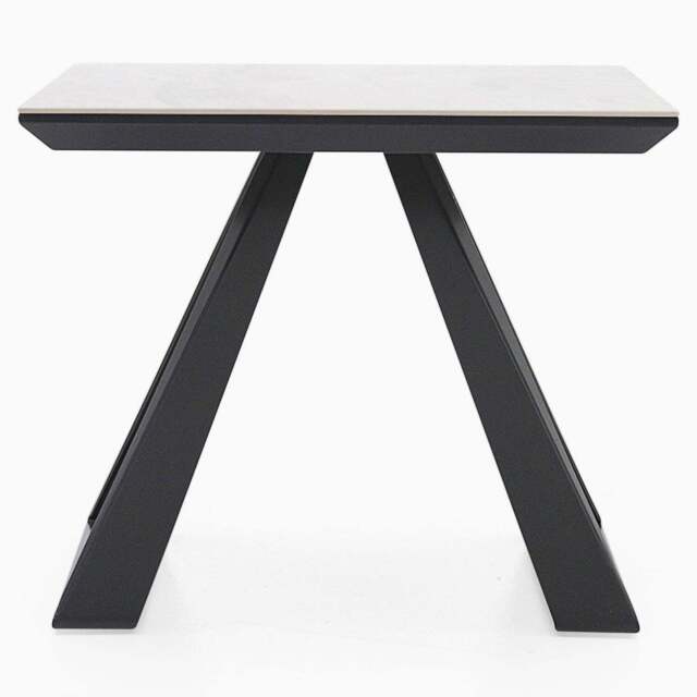 Romany Side Table - Lamp Table Light Grey Ceramic / Dark Grey - image 1