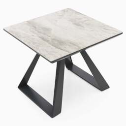 Romany Side Table - Lamp Table Light Grey Ceramic / Dark Grey - thumbnail 5