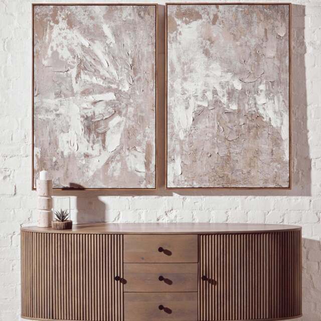 SALE Astratto Set Of 2 Neutral Textured Canvas - image 1