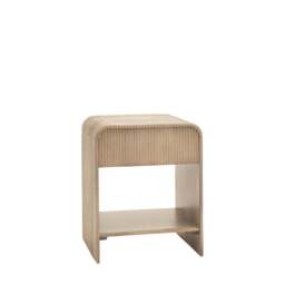 Colonna Bedside Table - 1 Drawer Bedside 45cm Natural Mango Wood / Brass - thumbnail 7