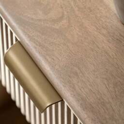 Colonna Bedside Table - 1 Drawer Bedside 45cm Natural Mango Wood / Brass - thumbnail 4