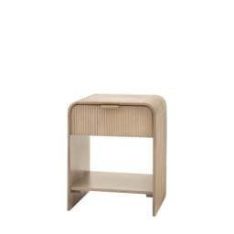 Colonna Bedside Table - 1 Drawer Bedside 45cm Natural Mango Wood / Brass - thumbnail 5