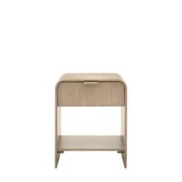 Colonna Bedside Table - 1 Drawer Bedside 45cm Natural Mango Wood / Brass - thumbnail 1