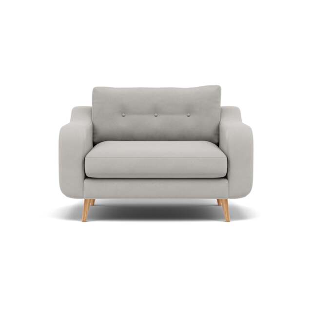 Phoebe Loveseat - Snuggler Chair Grade B - Plush Velvet Silver / Natural - image 1