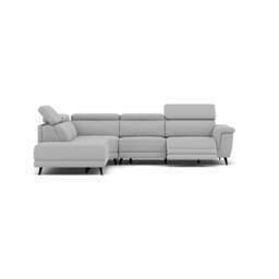 Sparta Corner Recliner Sofa - Combination 4 - Right Hand Facing Sofa Corner Group (Two Motors) Fabric - Right Hand Facing - Power with Power Headrest & USB - CU9102-5-UK Oxford Silver - thumbnail 1