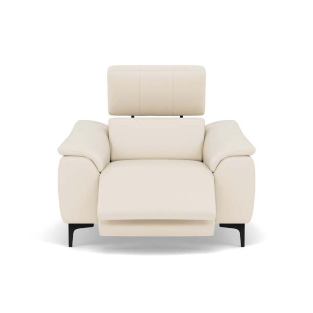 Nicoletti La Scala Power Recliner Chair Lumbar Support   - Power Recliner Chair Lumber Support CB Torello - Power With Power Headrest Footrest Lumbar & USB - Torello PS Bianco 93 - image 1
