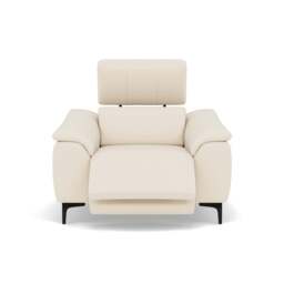 Nicoletti La Scala Power Recliner Chair Lumbar Support   - Power Recliner Chair Lumber Support CB Torello - Power With Power Headrest Footrest Lumbar & USB - Torello PS Bianco 93