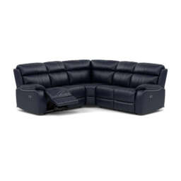 Galaxy Corner Recliner Sofa - Combination 3 2 Corner 2 with 2 Power Recliners Cat 20S - Left Hand Facing - Power Recliner with USB - BXS-036C NAVY