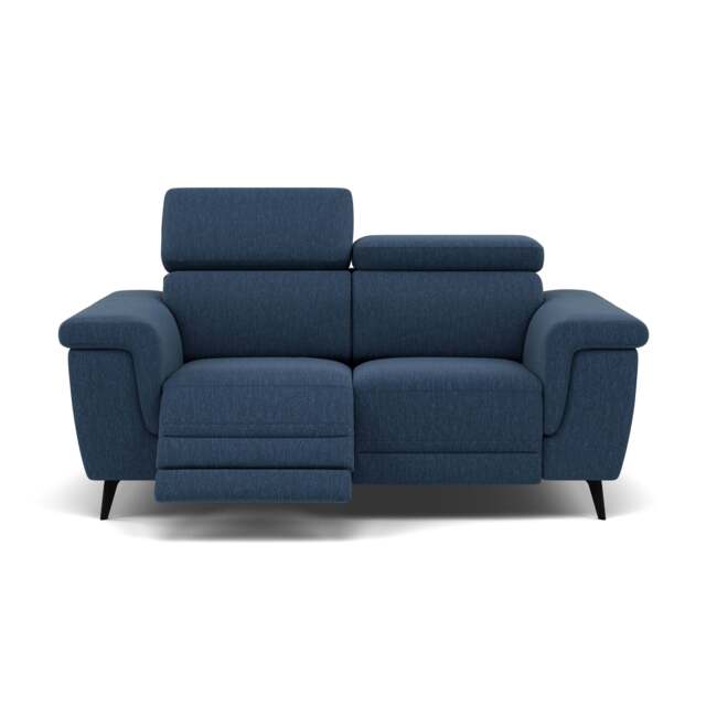 Sparta 2 Seater Recliner Sofa - 2 Str W/ 2 Power Recliner W/ 2 Power Headrest Fabric - Power with Power Headrest & USB - KB-1290-UK Amigo Navy - image 1