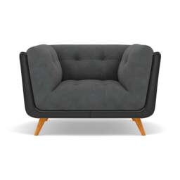 Siena Armchair - Armchair F8 + Cat 55 - Darwin Charcoal 50493 + Cat 55/72 - thumbnail 1