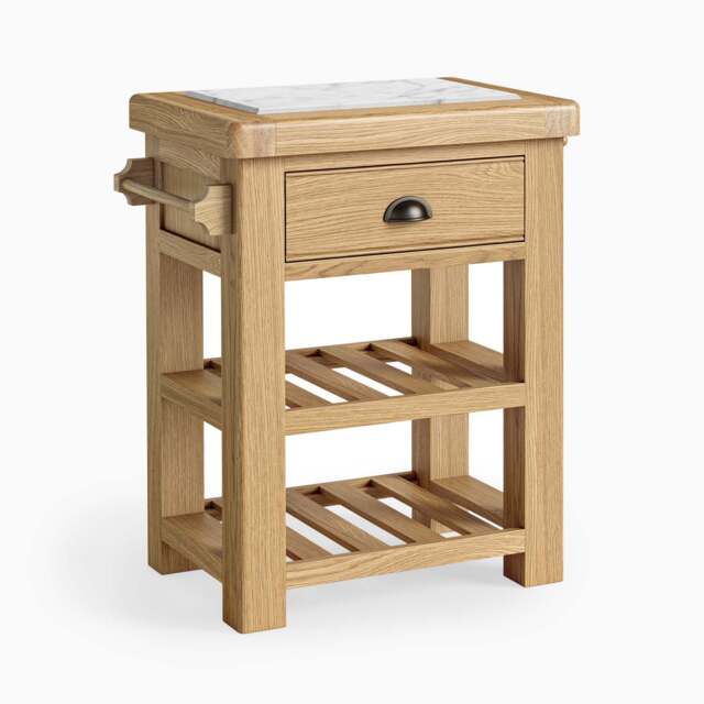 Navarre Small Kitchen Island - Small Kitchen Island Oak / Oak Veneer - image 1
