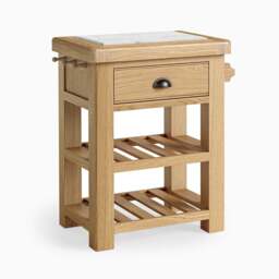 Navarre Small Kitchen Island - Small Kitchen Island Oak / Oak Veneer - thumbnail 2