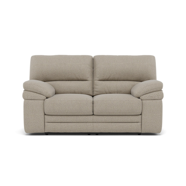 Gino 2 Seater Recliner Sofa - 2 Seater Power Recliner Sofa with USB F8 - Power Recliner with USB - Hopsack Linen 70004 - image 1