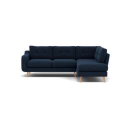 Phoebe Corner Sofa - Corner Group RHF Grade B - Right Hand Facing - Plush Velvet Indigo / Natural - thumbnail 1