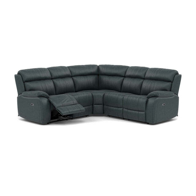 Galaxy Corner Recliner Sofa - Combination 3 2 Corner 2 with 2 Power Recliners Fabric - Left Hand Facing - Power Recliner with USB - BFA-BLJ-2047 LAKE GREEN - image 1