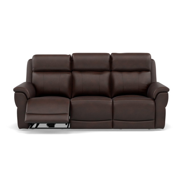 Juno 3 Seater Recliner Sofa - 3 Seater Sofa 2 Power Recliners Lumbar Support Cat 60 - Power with Power Lumbar & USB - Cat-60/08 Montana Chocolate - image 1