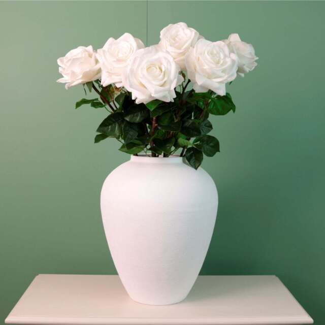 Real Touch Superior Rose White Stem - Real Touch Superior Rose Stem White - image 1