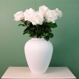 Real Touch Superior Rose White Stem - Real Touch Superior Rose Stem White