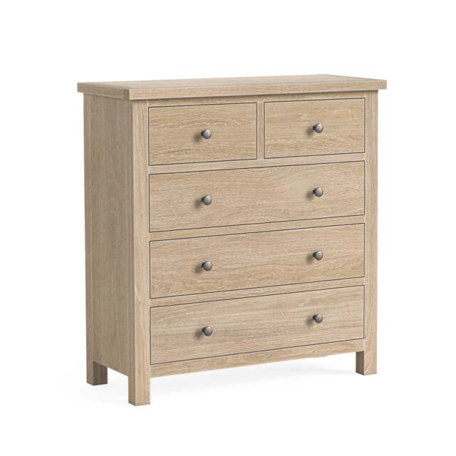 Elmstead Oak 2 Over 3 Drawer Chest - 2 Over 3 Drawer Chest Oak - image 1