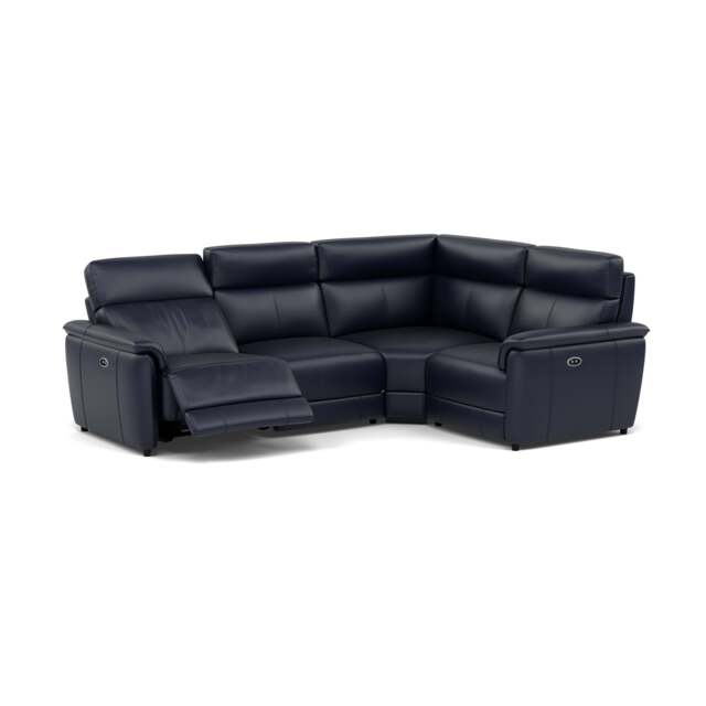 Orkney Small Corner Recliner Sofa - Combination 8 2.5 Corner 1.25 Power Cat 20S - Power Recliner with USB - BXS-036C NAVY - image 1