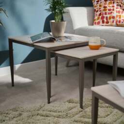 Phase Nest of Tables - Nest of Tables Latte Tones (Buwen) Matt Ceramic / Warm Brown Metal Frame - thumbnail 2