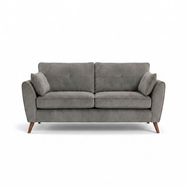 Zara 3 Seater Sofa - 3 Seater Sofa - Plush Silver / Light Feet - image 1