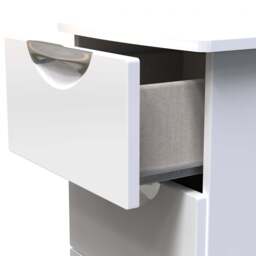 Colton 3 Drawer Bedside Cabinet - 3 Drawer Bedside Cabinet - WGW - White Gloss & White - thumbnail 8
