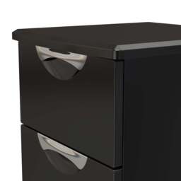 Colton 3 Drawer Bedside Cabinet - 3 Drawer Bedside Cabinet - WGW - White Gloss & White - thumbnail 4