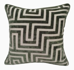 Abstract Cut Velvet Green Square Cushion - Amazing PM Cut Velvet Sage 43x43CM Cushion
