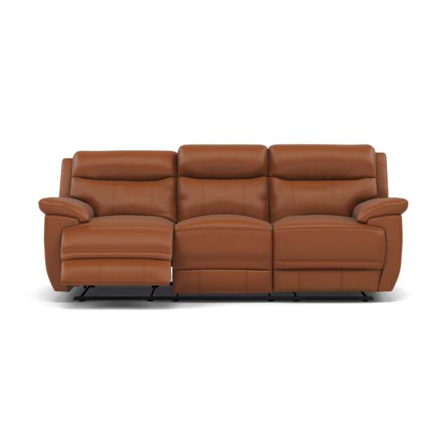 Tranquil 3 Seater Recliner Sofa - 3 Seater Sofa 2 Power Recliners Cat BX - Power Recliner with USB - BXS-334E PECAN BROWN - image 1