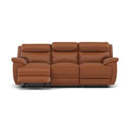 Tranquil 3 Seater Recliner Sofa - 3 Seater Sofa 2 Power Recliners Cat BX - Power Recliner with USB - BXS-334E PECAN BROWN