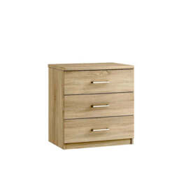 Modena 3 Drawer Midi Cabinet - 3 Drawer Midi Chest - Bardolino Oak - thumbnail 1