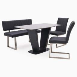 Alpha Dining Table, Bench & 2 Chairs Set