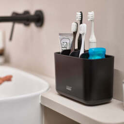 Joseph Joseph Bathroom Black Large Toothbrush Caddy - EasyStore Large Toothbrush Caddy Matt Black - thumbnail 1